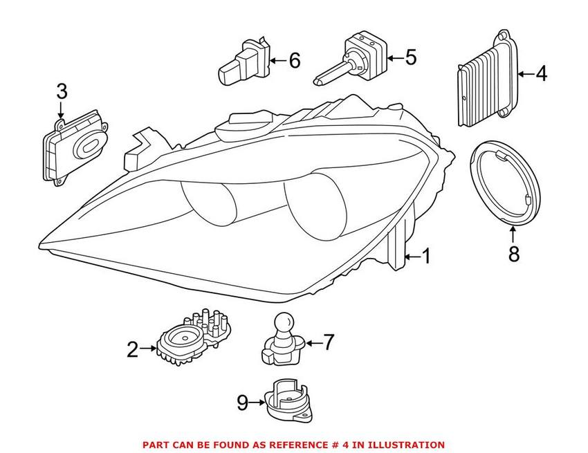 BMW High Intensity Discharge Headlight Control Module - Front 63117316215